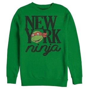 Men's Teenage Mutant Ninja Turtles Distressed New York Donatello Face Sweatshirt - 1 of 4