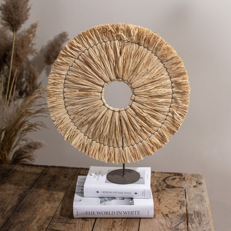 Circle Standing Decorative Accent Raffia & Metal - Foreside Home & Garden, 2 of 6