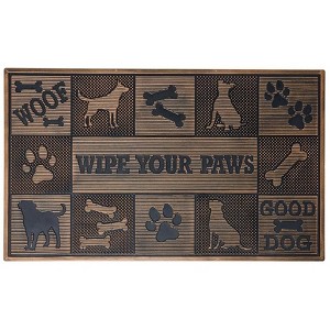 The Lakeside Collection Woof Wipe Your Paws Rubber Doormat - 1 of 3