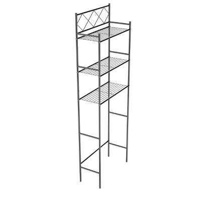 Black Metal 3-Tier Over-the-Toilet Storage Rack