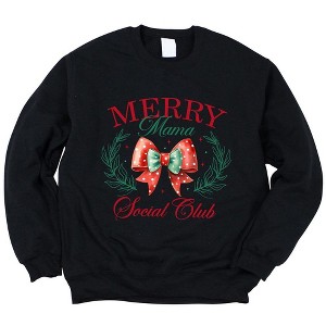 Simply Sage Market Women's Graphic Sweatshirt Coquette Merry Mama Social Club - 1 of 4