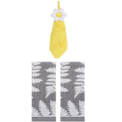 REGALWOVEN 3 Pcs Soft Absorbent Decorative Hand Towels for Bathroom Kitchen