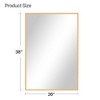 MAYEERTY Hanging Mirror Aluminum Alloy Thin Edge Right Angle Rectangle Gold 38x26x1in Double Sided - 3 of 4
