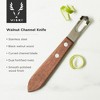 Viski Channel Knife, Cocktail Garnish Citrus Zester, Walnut Wood & Stainless Steel Bar Tool with Rivets, Set of 1 - 2 of 4