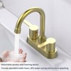 ChicFurnit Bathroom Sink Faucet Modern 2 Handle Centerset Faucet for Trendy Vanities and RV Spaces, Gold, 10.62"*9.65"*2.6" - 2 of 4