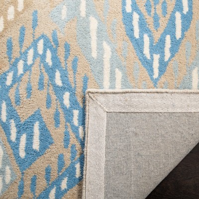 Hand-Tufted Artisan Blue Wool Rectangular Area Rug - 5' x 8'