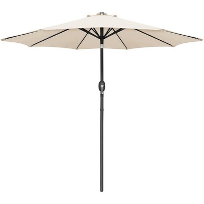 9' x 9' Outdoor Market Patio Umbrella with Push Button Tilt Beige - Devoko