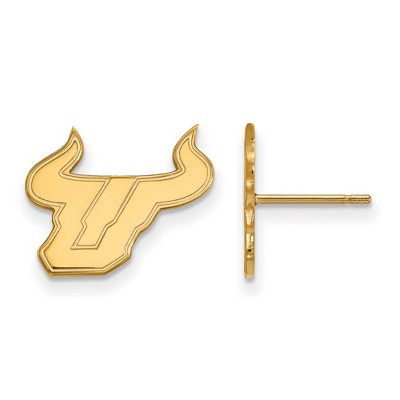 Black Bow Jewelry 14k Yellow Gold South Florida Bulls NCAA Post Earrings