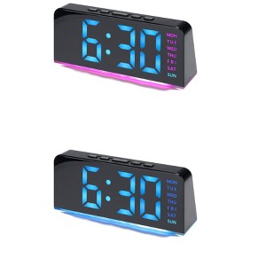 REGALWOVEN 2 Pcs Plastic Digital Corded Accurate Electric Alarm Clock 6.3 x 2.6 x 1.6 inch - 1 of 4