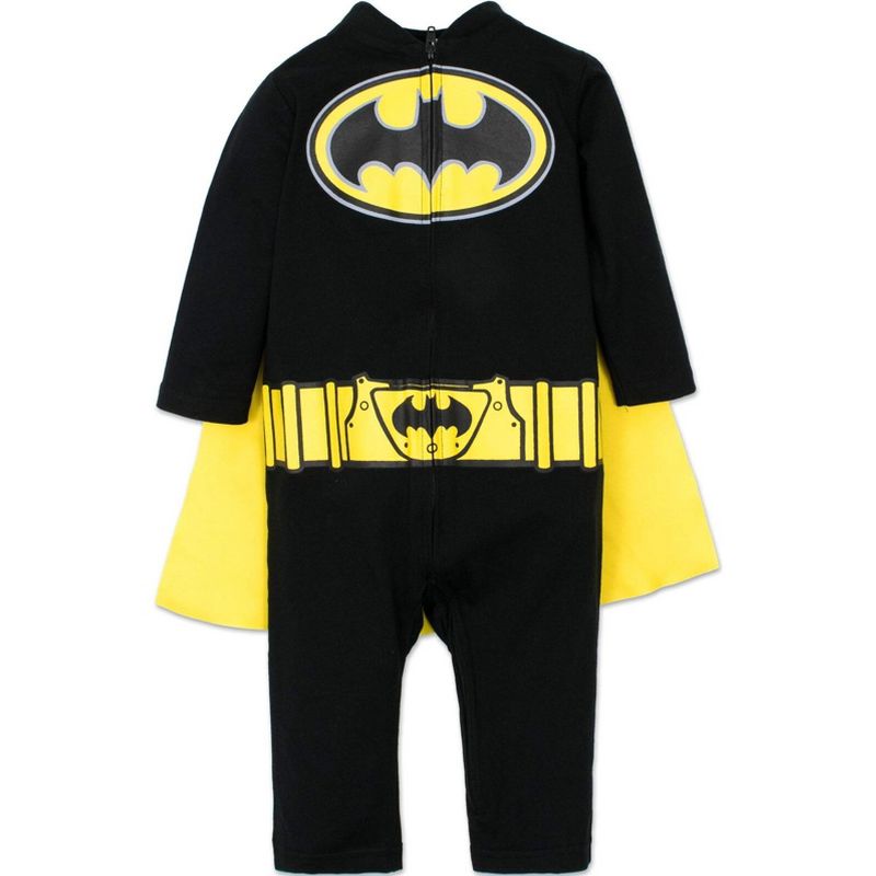 DC Comics Justice League Batman Zip Up Cosplay Costume Coverall and Cape Toddler , 1 of 9