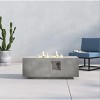 Concrete Propane Outdoor Fire Pit Table (Gray Concrete), Modern Minimalist Patio and Deck Heater with Lava Rocks and Push-Button Ignition - 2 of 4