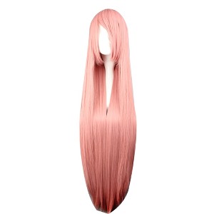 Unique Bargains Women's Human Hair Wigs 39" with Wig Cap Long Hair - 1 of 4