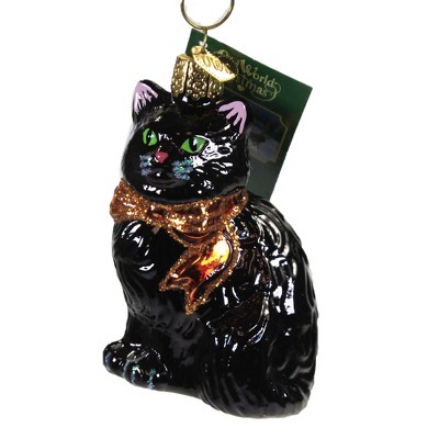 Old World Christmas 3.5" Halloween Kitty Black Cat Spooky  -  Tree Ornaments