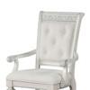 Royal Hampton Dining Armchair Set of 2, Solid Wood, Ivory Button Tufted Fabric - 3 of 4