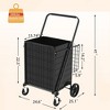Gulches Large Shopping Cart: Brake, Foldable, Double Basket, 360¡ã Wheels for Groceries/Laundry - 3 of 4