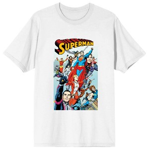 Superman Comic Cover Art Crew Neck Short Sleeve Women's White T-shirt - 1 of 3
