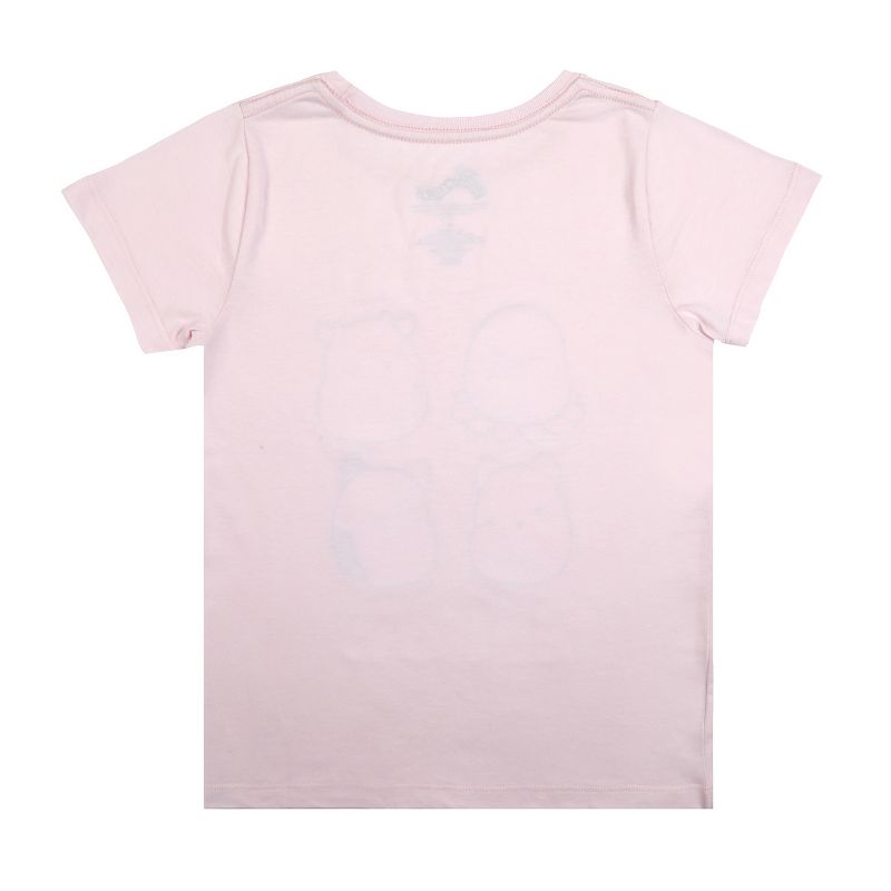 Squishmallows Feelin Mallow Glitter Text Crew Neck Short Sleeve Pink Youth Girl Tee, 3 of 4