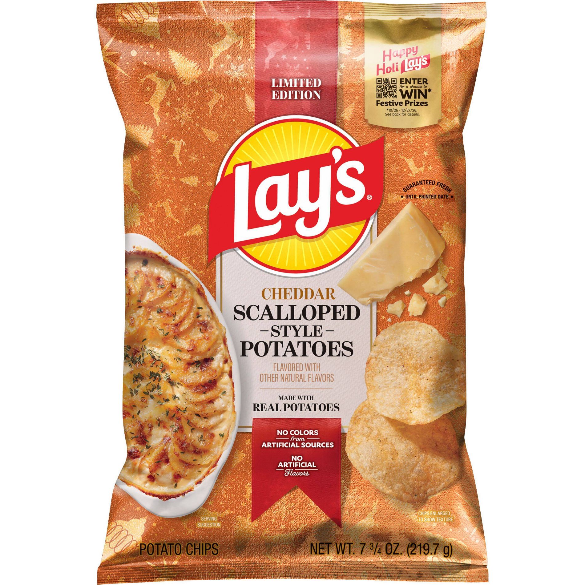 Lay's Holiday Cheddar Scalloped Potatoes Chips - 7.75oz
