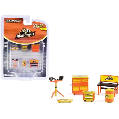 "Armor All" 6 piece Shop Tools Set "Shop Tool Accessories" Series 4 1/64 Models by Greenlight