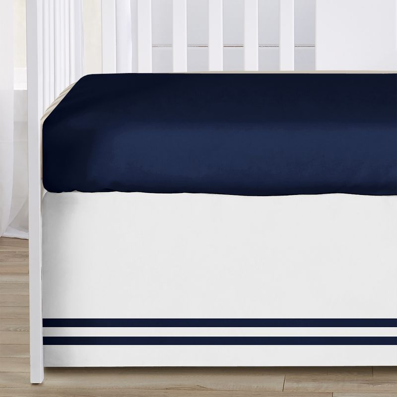 Sweet Jojo Designs Boy or Girl Gender Neutral Unisex Baby Crib Bedding Set - Anchors Away White and Blue 4pc, 5 of 8
