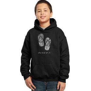 LA Pop Art Boy's Word Art Hooded Sweatshirt - BEACH BUM - 1 of 4