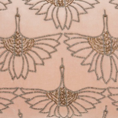 Blush Beaded Floral Cotton Lumbar Pillow 12"x20"