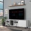 Mobile TV Stand for TVs up to 70" White - Boahaus: Modern Console with Open Shelves & Storage - 2 of 4