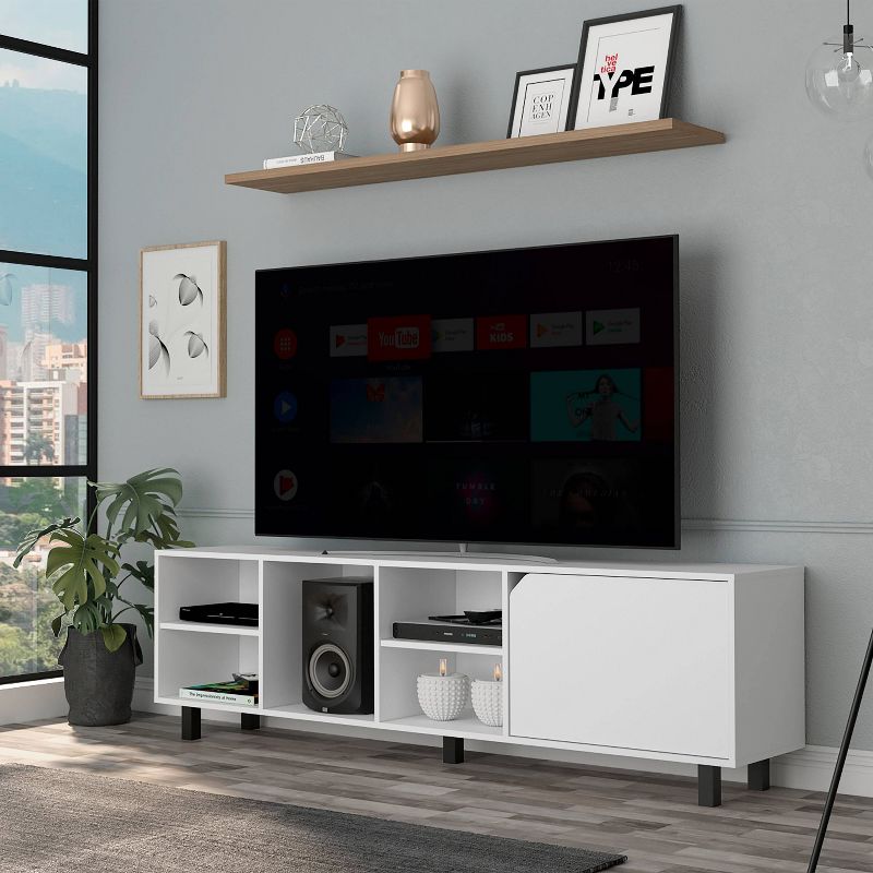 Mobile TV Stand for TVs up to 70&#34; White - Boahaus, 1 of 5