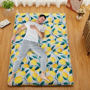 Floral Print Style Japanese Floor Mattress Indoor Living Room Bedroom Furniture, Tatami Mat Portable Floor Bed Roll Up Mattress for Camping Travel - 1 of 4