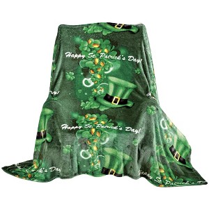 Kate Aurora St. Patrick's Day Shamrock Ultra Soft & Plush Oversized Accent Throw Blanket - 50 In W X 70 In. L - 1 of 4