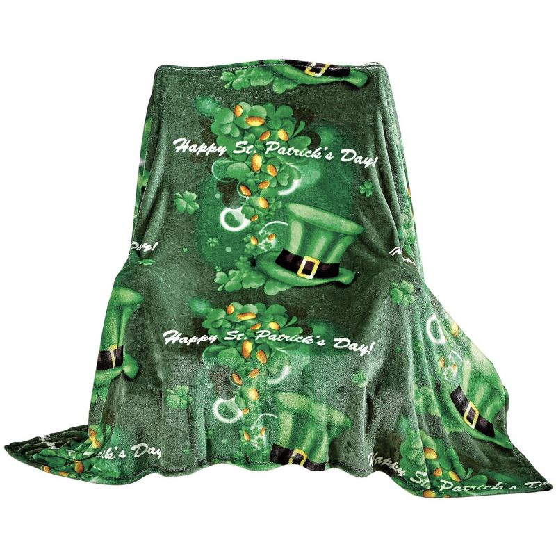 Kate Aurora St. Patrick's Day Shamrock Ultra Soft & Plush Oversized Accent Throw Blanket - 50 In W X 70 In. L, 1 of 5