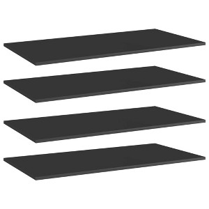 vidaXL Bookshelf Boards 4 pcs High Gloss Black 39.4"x19.7"x0.6" Engineered Wood - 1 of 4