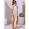 INSPIRE CHIC Women's Boho Open Front Short Sleeve Lightweight Fringe Beach Knit Cardigans - 2 of 4