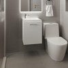 SEVOBAL Bathroom Vanities 15.7in Floating One Door Cabinet Vanities with Resin Sink for Bathroom Storage, White, 24.41"*20.47"*11.02" - 2 of 4