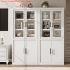 71" Tall Kitchen Large Pantry Cabinet, Farmhouse Kitchen Pantry Storage Cabinet w/ 4 Doors & Adjustable Shelves, Freestanding Wood Large Food Cupboard - 4 of 4