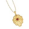 Ross-Simons Italian .40 Carat Garnet Etruscan-Style Pendant in 14kt Yellow Gold Size 1.25 - 3 of 4
