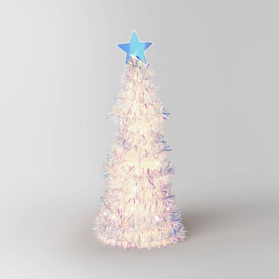Incandescent Tinsel Tree with Plastic Tree Topper Star Christmas Novelty Sculpture Light with Clear Color Light Bulb- Wondershop™