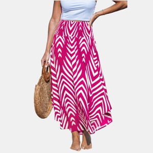 Women's Navy Abstract Smocked Waist Midi Skirt -Cupshe - 1 of 4