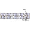EVERLY JEWELRY | Brass 6 -7 MM Light Grey and White Cultured Freshwater Pearl 2-Row Stretch Bracelet Bead Accents, 7-inch - 4 of 4
