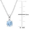 EVERLY JEWELRY | Sterling Silver 1 CT TGW Sky Blue Topaz Solitaire Heart Design Pendant with Chain - 18 in - 3 of 4