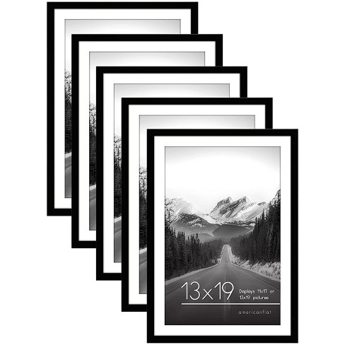 Americanflat Set Of 2 5x7 Picture Frame With 4x6 Mat - Wood With Glass  Cover - Black : Target