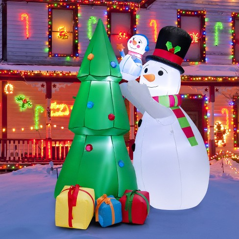 Logo Brands 7-ft Lighted Santa Christmas Inflatable in the Christmas  Inflatables department at