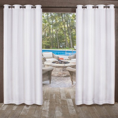 120"x54" Miami Grommet Top Light Filtering Window Curtain Panels White - Exclusive Home