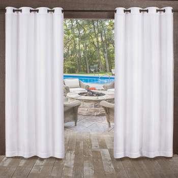 Set of 2 Miami Indoor/Outdoor Textured Sheer Grommet Top Window Curtain Panel - Exclusive Home 