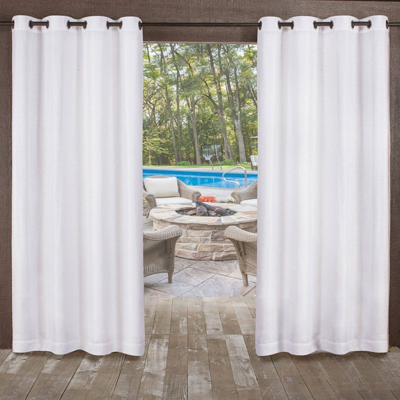 Set of 2 Miami Indoor/Outdoor Textured Sheer Grommet Top Window Curtain Panel - Exclusive Home , 1 of 9