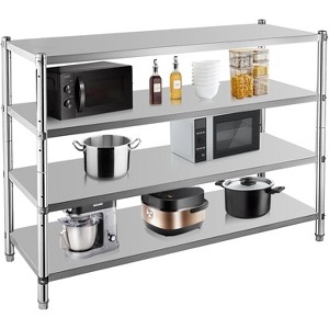 Stainless Steel Shelves, 3-Tier Adjustable Stainless Steel Shelving Unit, 24x14x32 inches, Silver, 330lb Per Shelf, 990lb Total Capacity - 1 of 4