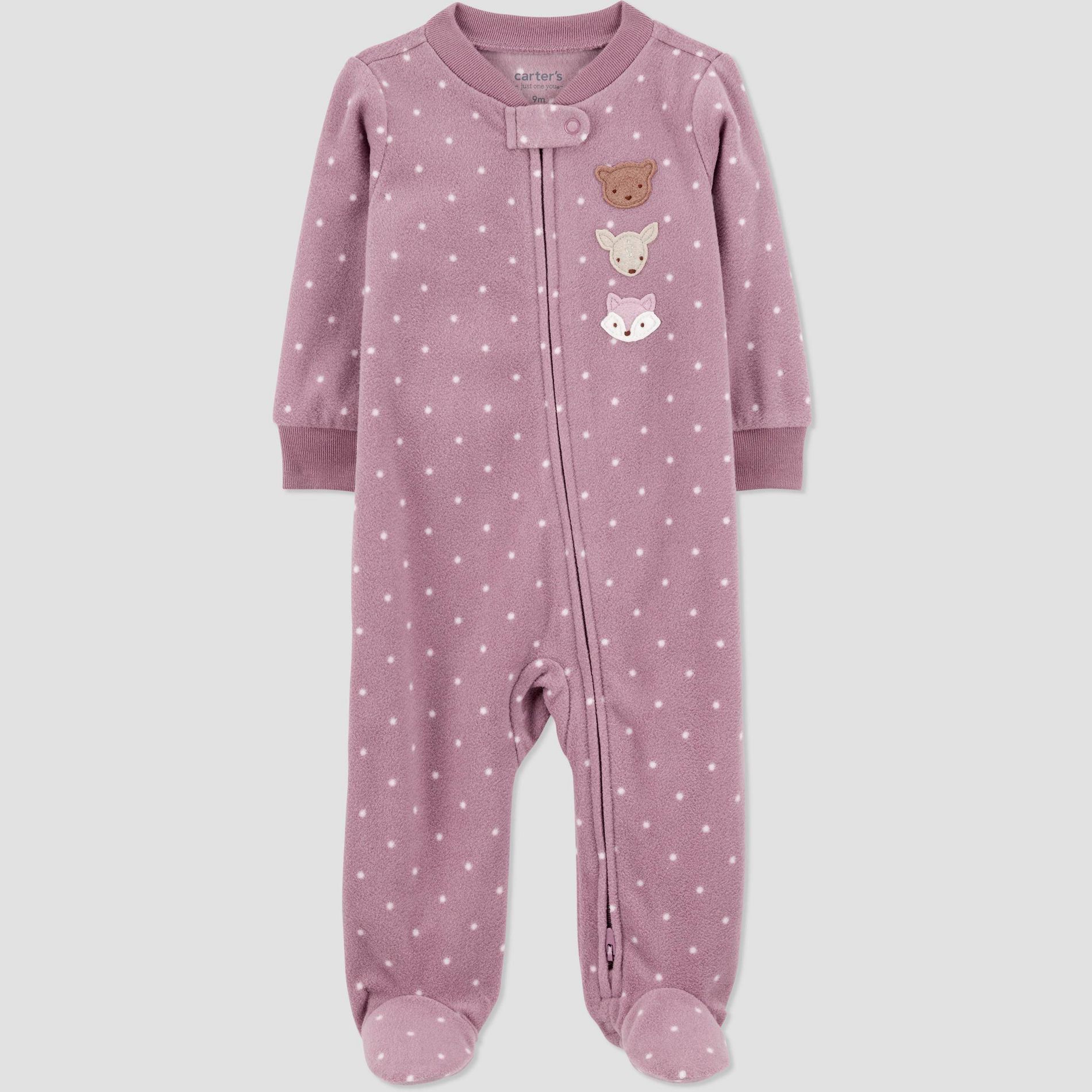 Carter's Just One You® Baby Girls' Fleece Forest Friends Sleep N' Play - Pink 3M