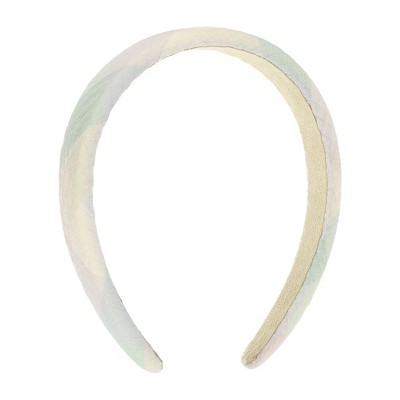 Unique Bargains Women's Classic Elegant PU Headband 6.10"x5.51" Green Yellow 1 Pc