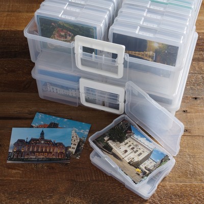 Clear Stackable Photo Storage Organizer with Snap Lid, 2-Pack