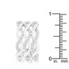 Slickblue Women’s 0.88ct CZ Rhodium-Plated Cocktail Ring, Contemporary Twist Design, Wide Band, Size 5-10 - 4 of 4